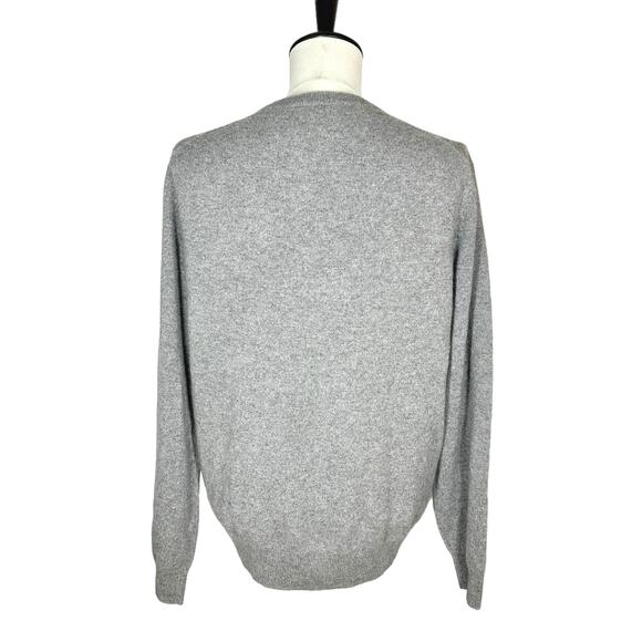 Allen Solly | Men | 100% 2-Ply Cashmere Gray Argyle V-Neck Sweater | Size Large - Picture 2 of 9
